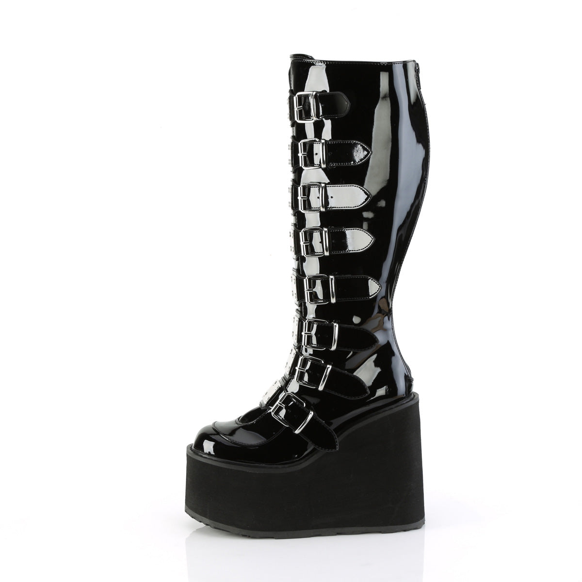 SWING-815WC 5 1/2" PF Wide Calf Knee Boot w/ Buckle Straps, Back Zip
