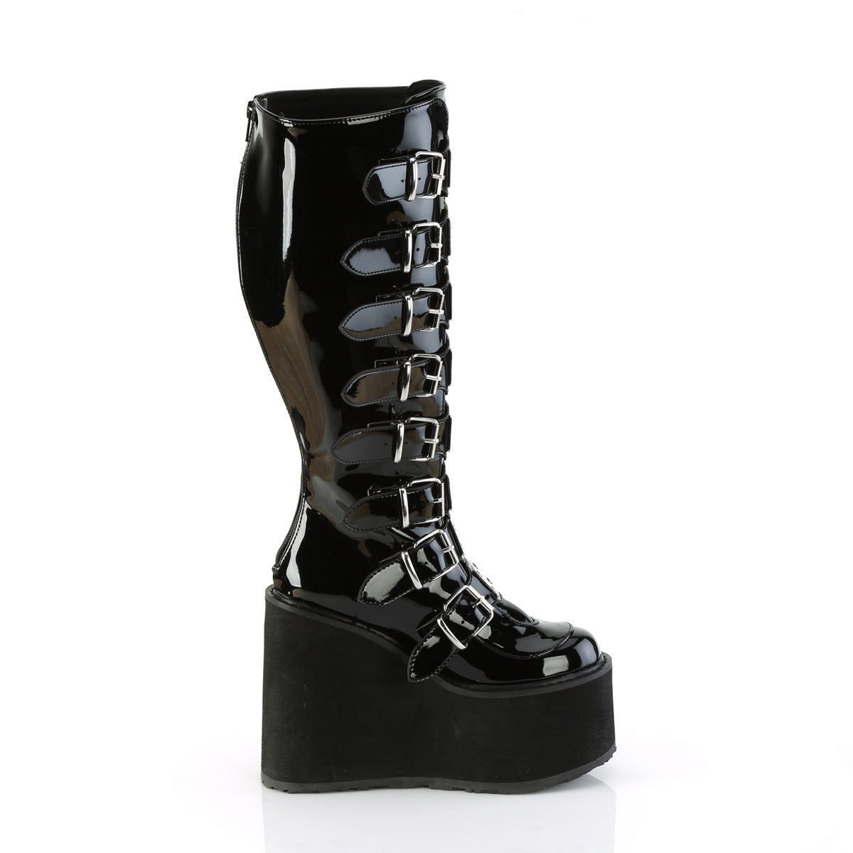 SWING-815WC 5 1/2" PF Wide Calf Knee Boot w/ Buckle Straps, Back Zip