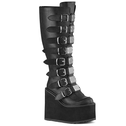 SWING-815WC 5 1/2" PF Wide Calf Knee Boot w/ Buckle Straps, Back Zip