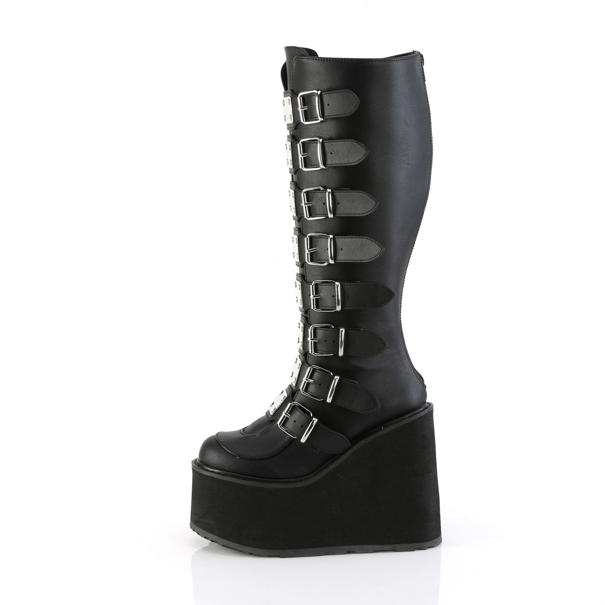 SWING-815WC 5 1/2" PF Wide Calf Knee Boot w/ Buckle Straps, Back Zip