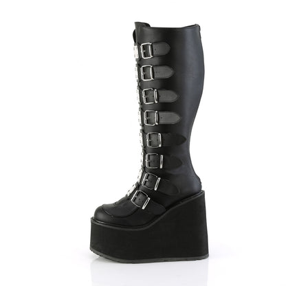 SWING-815WC 5 1/2" PF Wide Calf Knee Boot w/ Buckle Straps, Back Zip