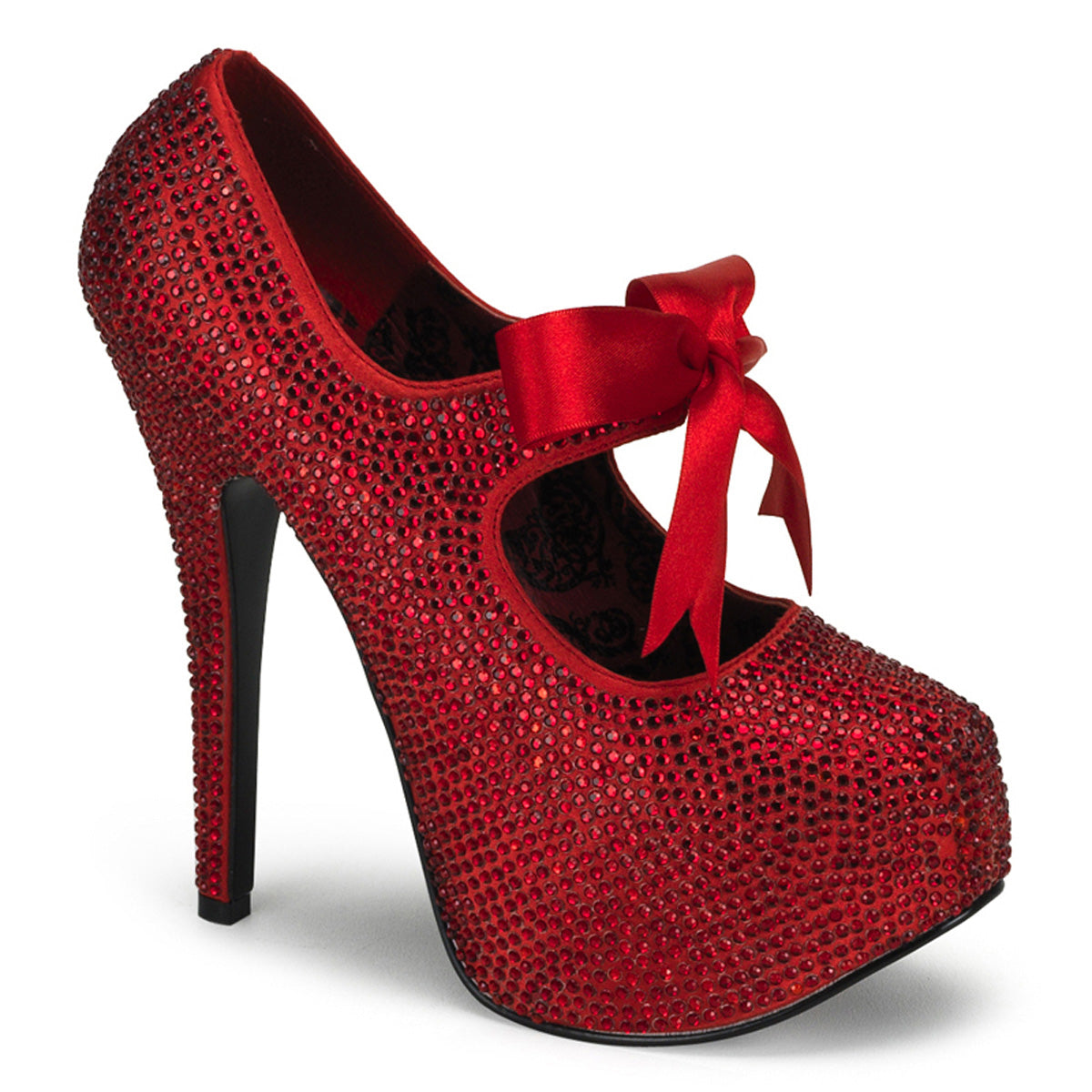 TEEZE-04R *5 3/4" Heel Rhinestone Platform W/Ribbon Bow Tie