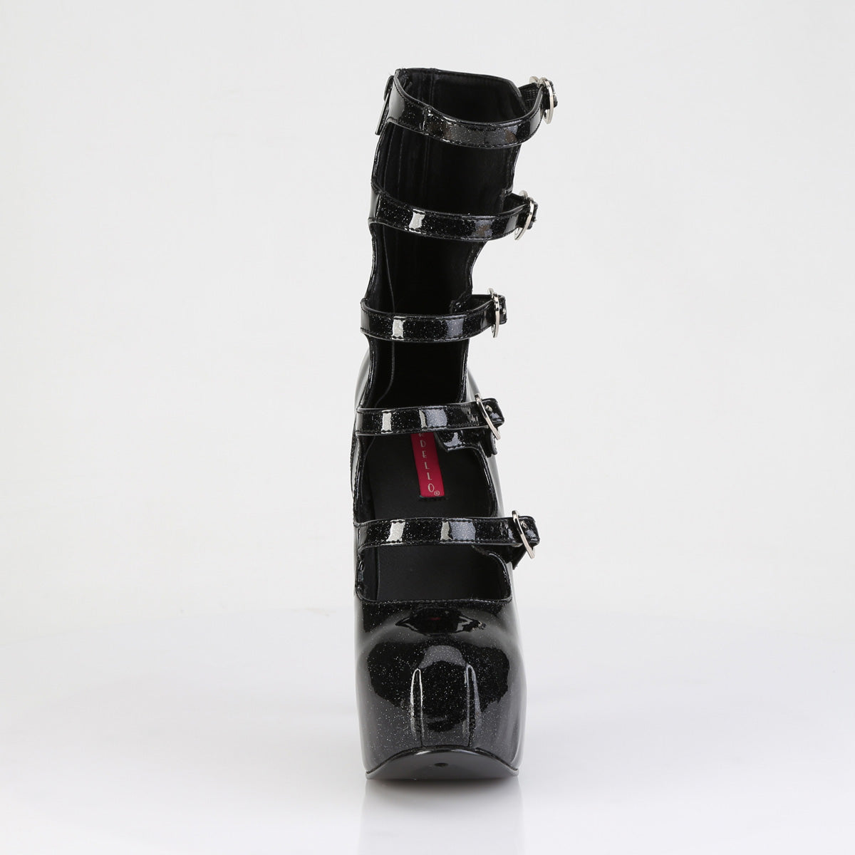 TEEZE-23 5 3/4" Heel, 5 Buckle Strapped Concealed Platform Bootie