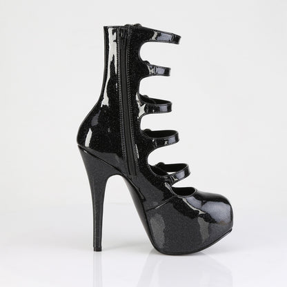 TEEZE-23 5 3/4" Heel, 5 Buckle Strapped Concealed Platform Bootie