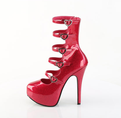 TEEZE-23 5 3/4" Heel, 5 Buckle Strapped Concealed Platform Bootie