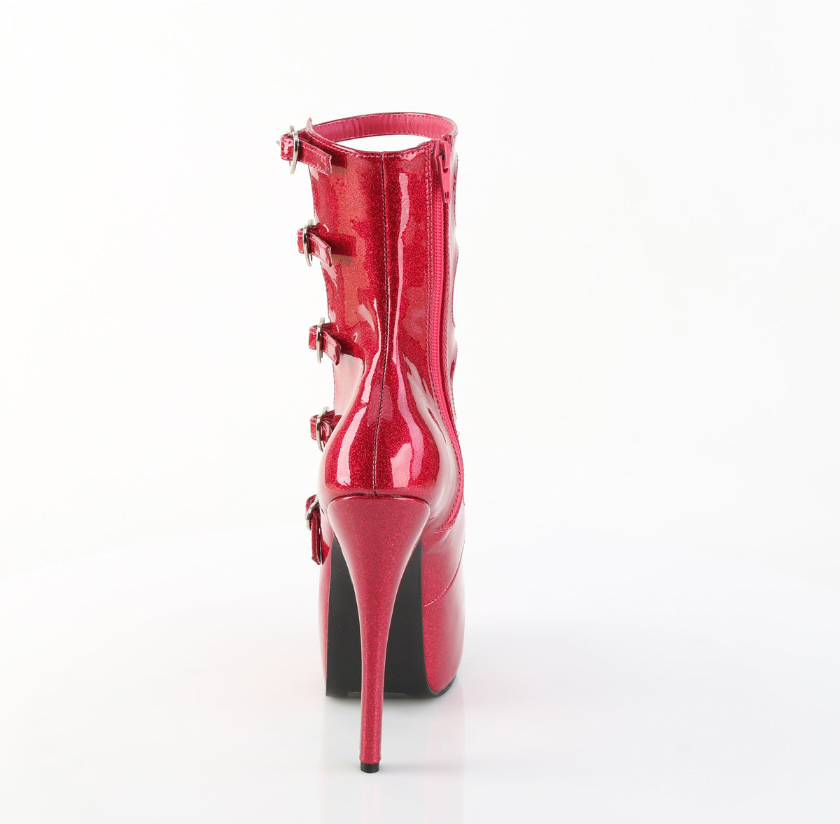TEEZE-23 5 3/4" Heel, 5 Buckle Strapped Concealed Platform Bootie
