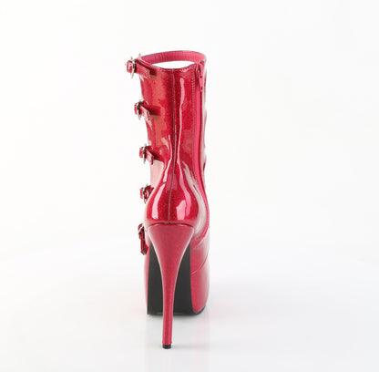 TEEZE-23 5 3/4" Heel, 5 Buckle Strapped Concealed Platform Bootie