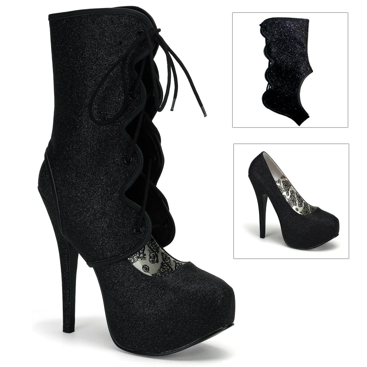 TEEZE-31G *5 3/4" Glitter Concealed Platform Pump W/Shaft
