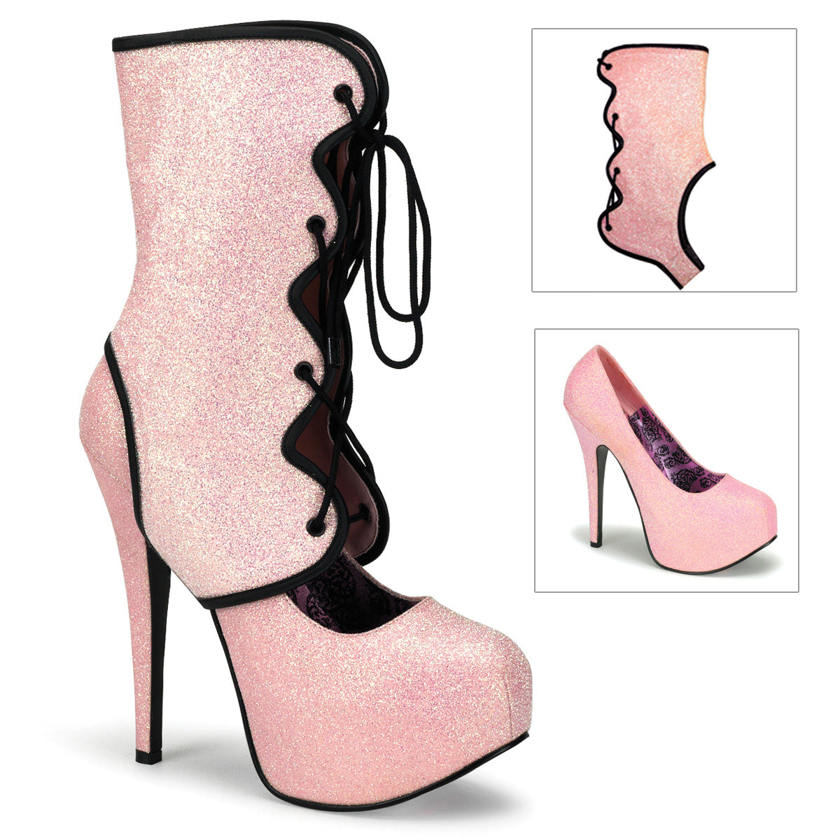 TEEZE-31G *5 3/4" Glitter Concealed Platform Pump W/Shaft