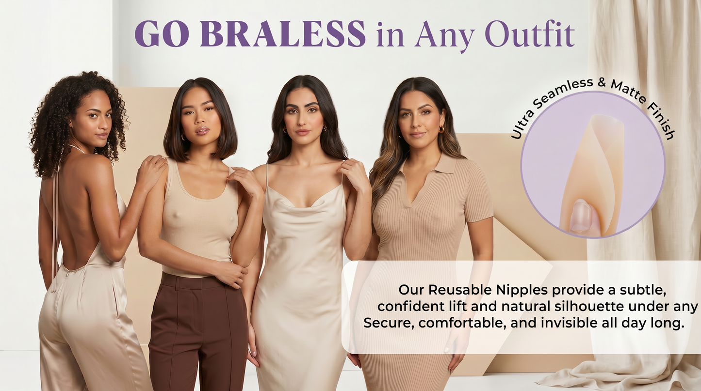 Amolux Self-Adhesive Silicone Nipples | Attachable Realistic Nipples for Breast Forms & Natural Look