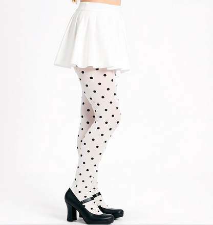 Envy Body Shop Womens Opaque Sheer Polka Dot Pantyhose