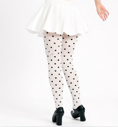 Envy Body Shop Womens Opaque Sheer Polka Dot Pantyhose