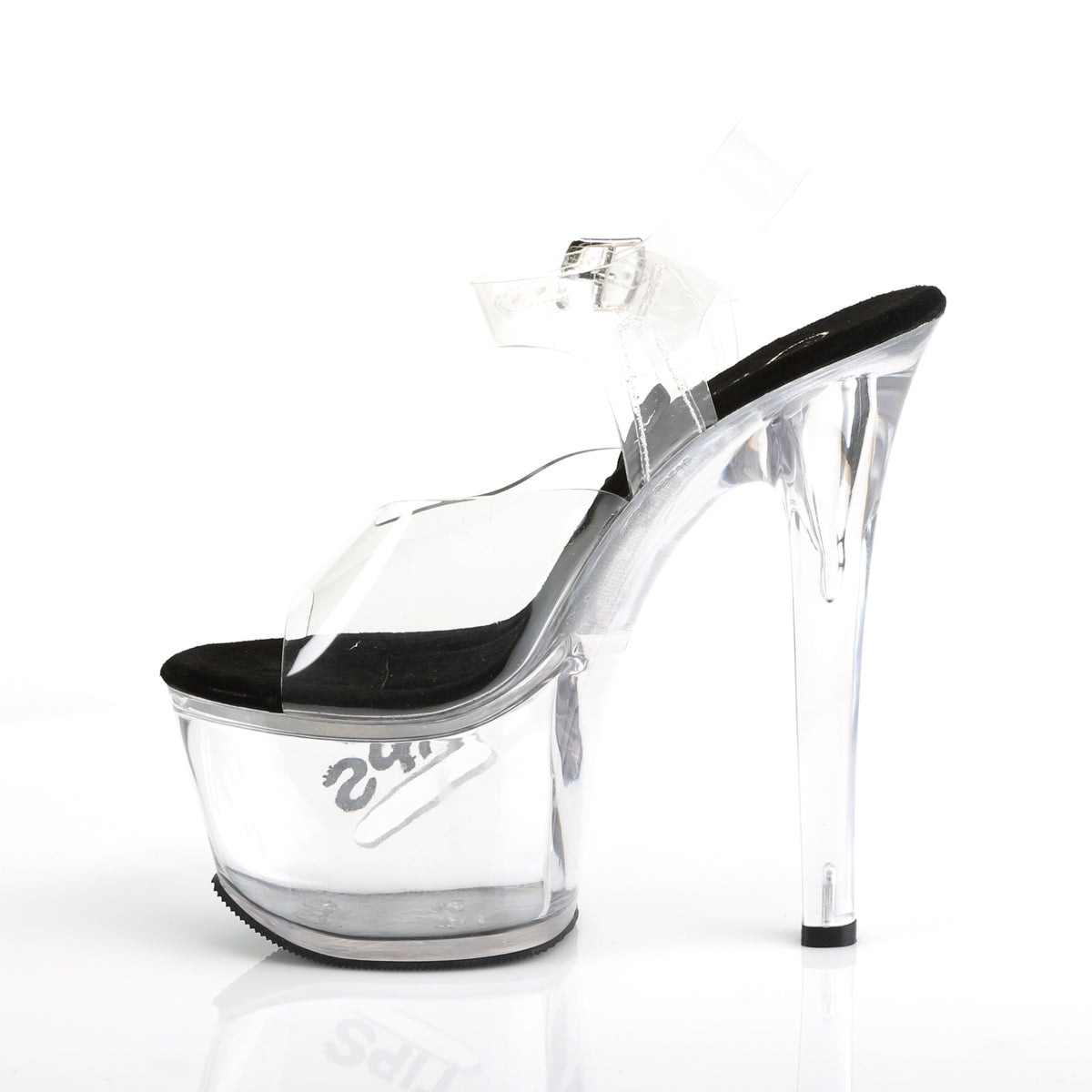 TIPJAR-708-5 7" Heel, 2 3/4" PF Ankle Strap Sandal