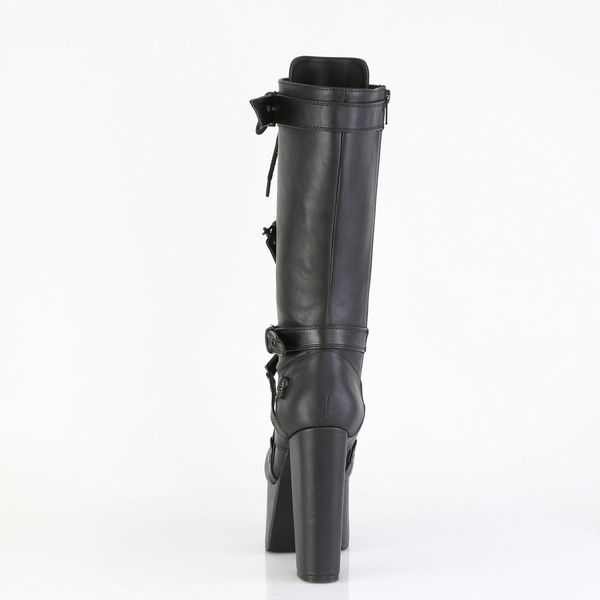 TORMENT-218 5 1/2" Heel, 3" PF Lace Up Knee High Boot, Side Zip