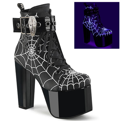 TORMENT-51 *5 1/2" Heel, 3" PF Lace-Up Ankle Boot, Side Zip
