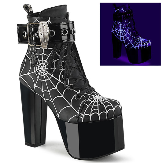 TORMENT-51 *5 1/2" Heel, 3" PF Lace-Up Ankle Boot, Side Zip