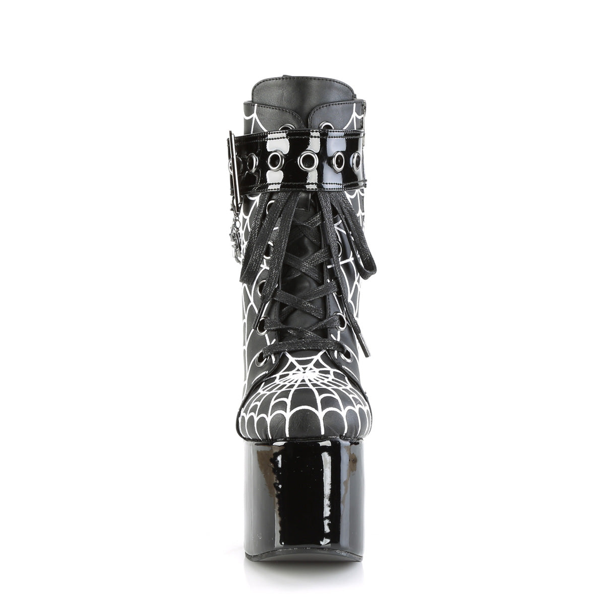 TORMENT-51 *5 1/2" Heel, 3" PF Lace-Up Ankle Boot, Side Zip