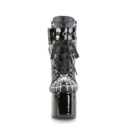 TORMENT-51 *5 1/2" Heel, 3" PF Lace-Up Ankle Boot, Side Zip