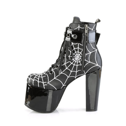 TORMENT-51 *5 1/2" Heel, 3" PF Lace-Up Ankle Boot, Side Zip