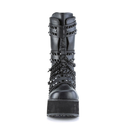 TRASHVILLE-138 *3 1/4" PF 3 Hook and Loop Strap Mid-Calf Boot, Back Zip
