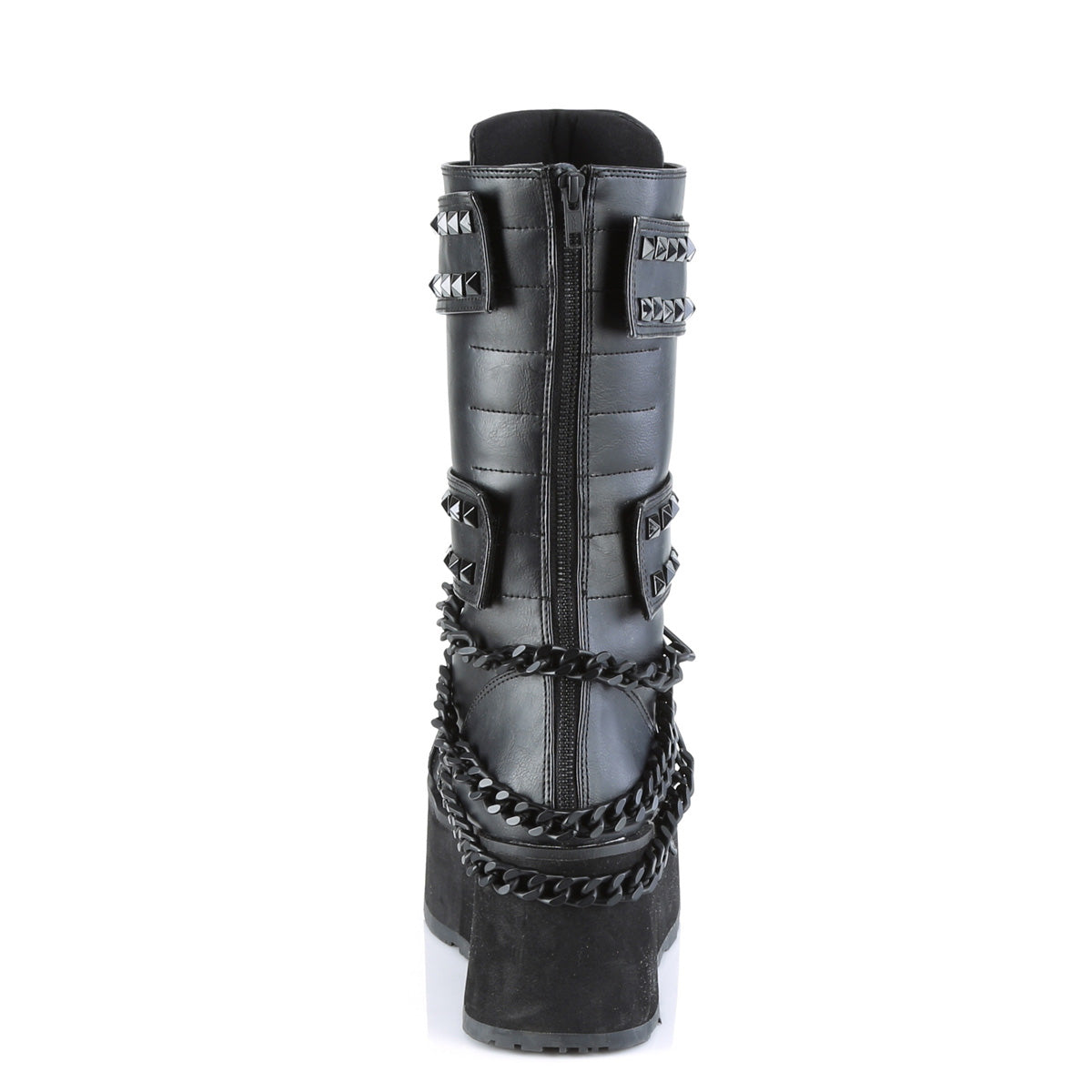 TRASHVILLE-138 *3 1/4" PF 3 Hook and Loop Strap Mid-Calf Boot, Back Zip