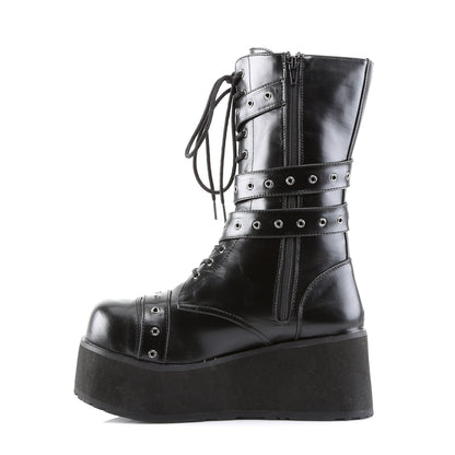 TRASHVILLE-205 3 1/4" PF Goth Punk Calf Bt W/ Wrap Around Strap
