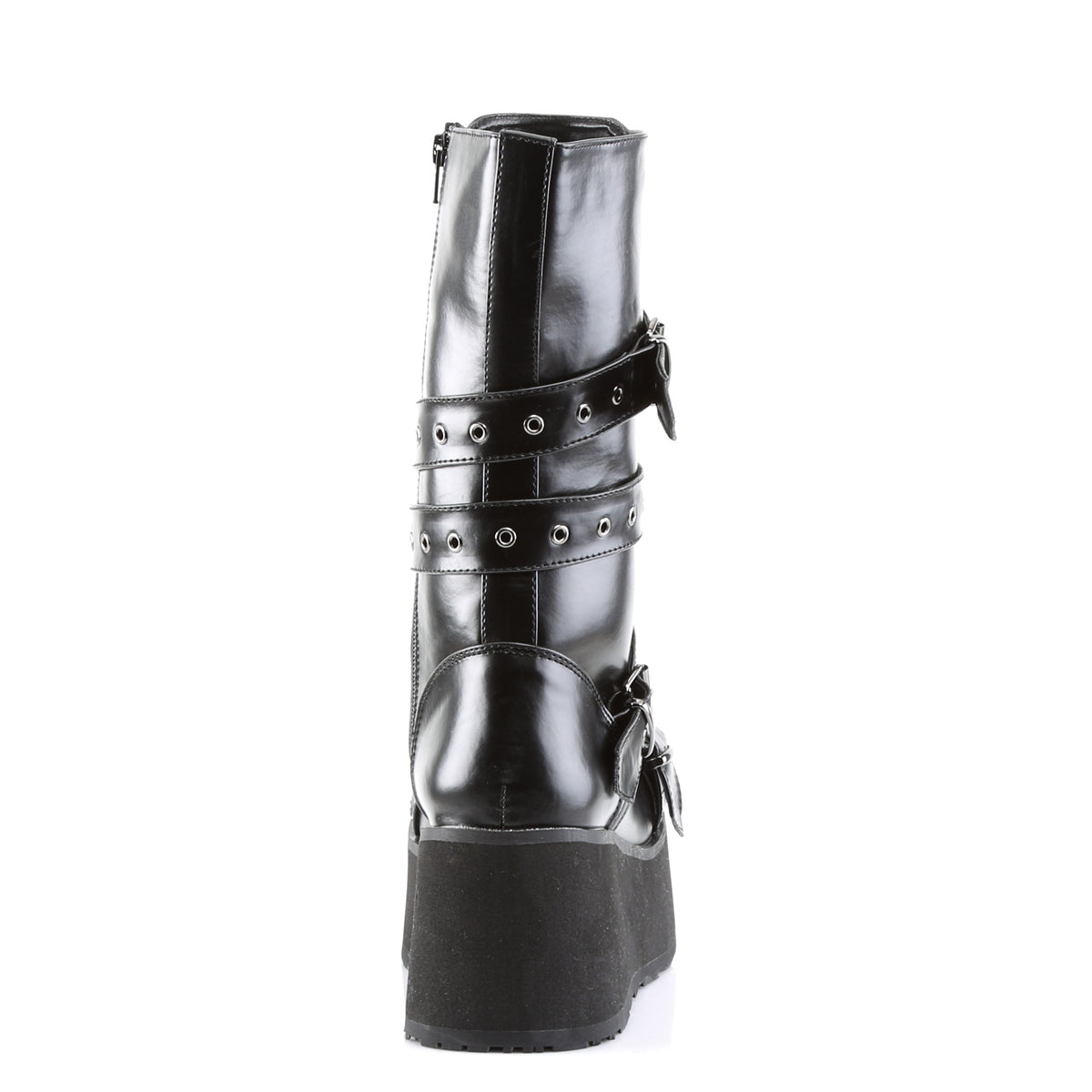 TRASHVILLE-205 3 1/4" PF Goth Punk Calf Bt W/ Wrap Around Strap