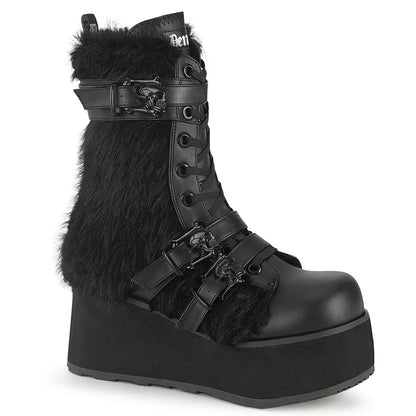 TRASHVILLE-218 *3 1/4" PF Lace-Up Mid-Calf Boot, Side Zip