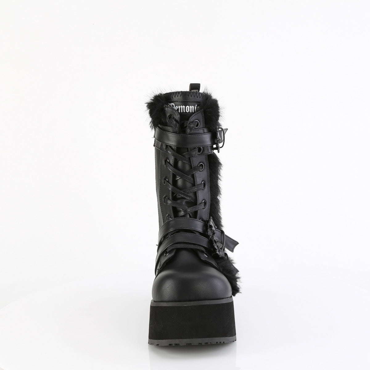 TRASHVILLE-218 *3 1/4" PF Lace-Up Mid-Calf Boot, Side Zip