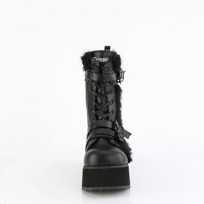 TRASHVILLE-218 *3 1/4" PF Lace-Up Mid-Calf Boot, Side Zip
