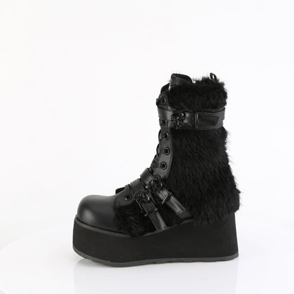 TRASHVILLE-218 *3 1/4" PF Lace-Up Mid-Calf Boot, Side Zip