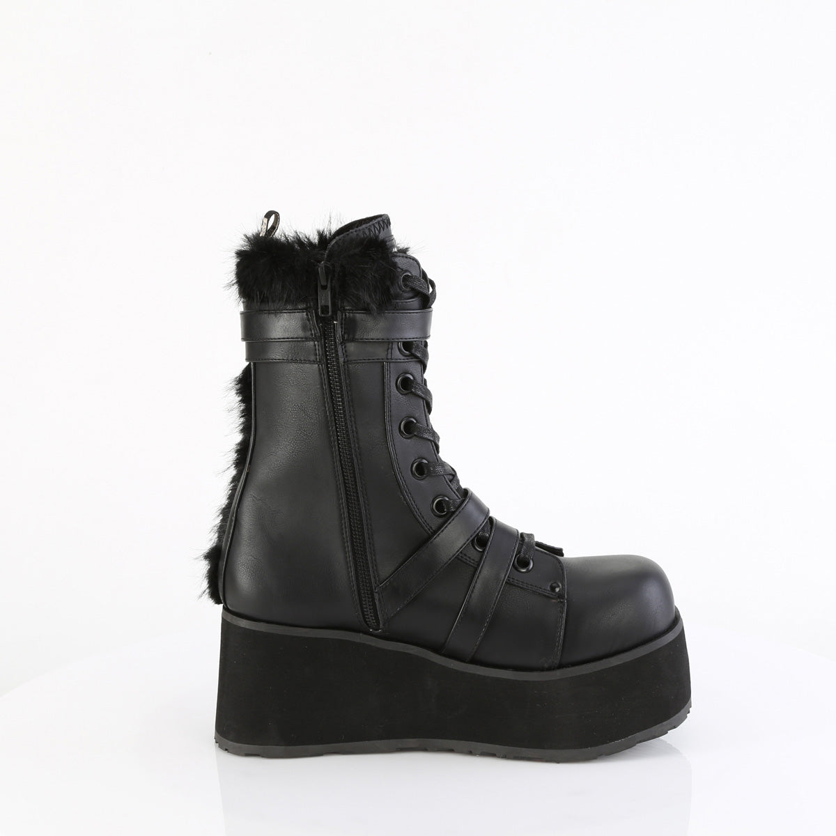 TRASHVILLE-218 *3 1/4" PF Lace-Up Mid-Calf Boot, Side Zip