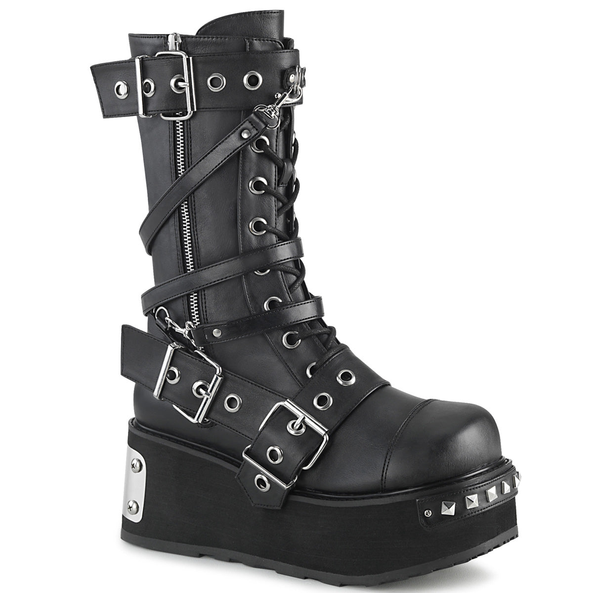 TRASHVILLE-250 3 1/4" PF Mid-Calf Boot w/ Wrap Around Straps, Outside Zip