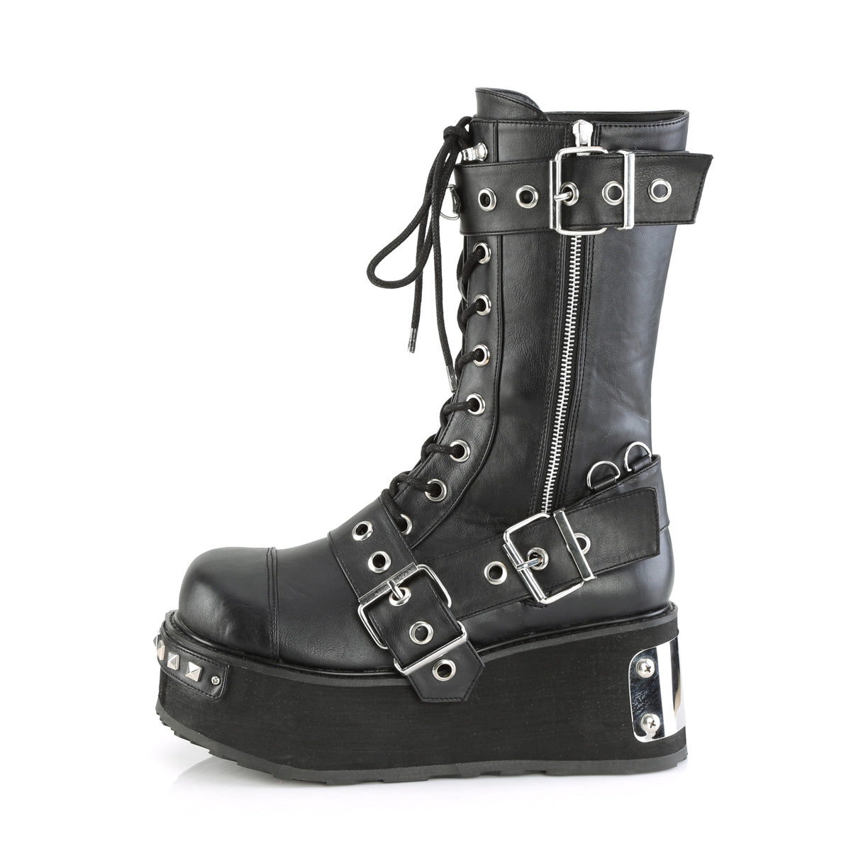 TRASHVILLE-250 3 1/4" PF Mid-Calf Boot w/ Wrap Around Straps, Outside Zip