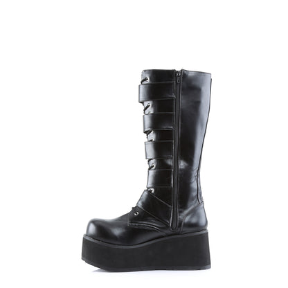 TRASHVILLE-518 3 1/4" PF Goth Punk Pat Knee BT 5 Buckled W/ Zipper