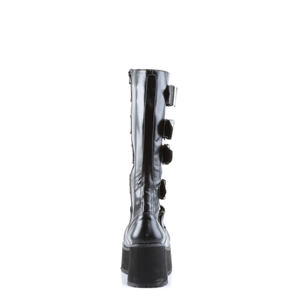 TRASHVILLE-518 3 1/4" PF Goth Punk Pat Knee BT 5 Buckled W/ Zipper