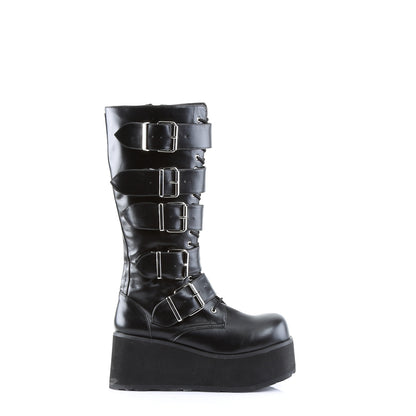 TRASHVILLE-518 3 1/4" PF Goth Punk Pat Knee BT 5 Buckled W/ Zipper