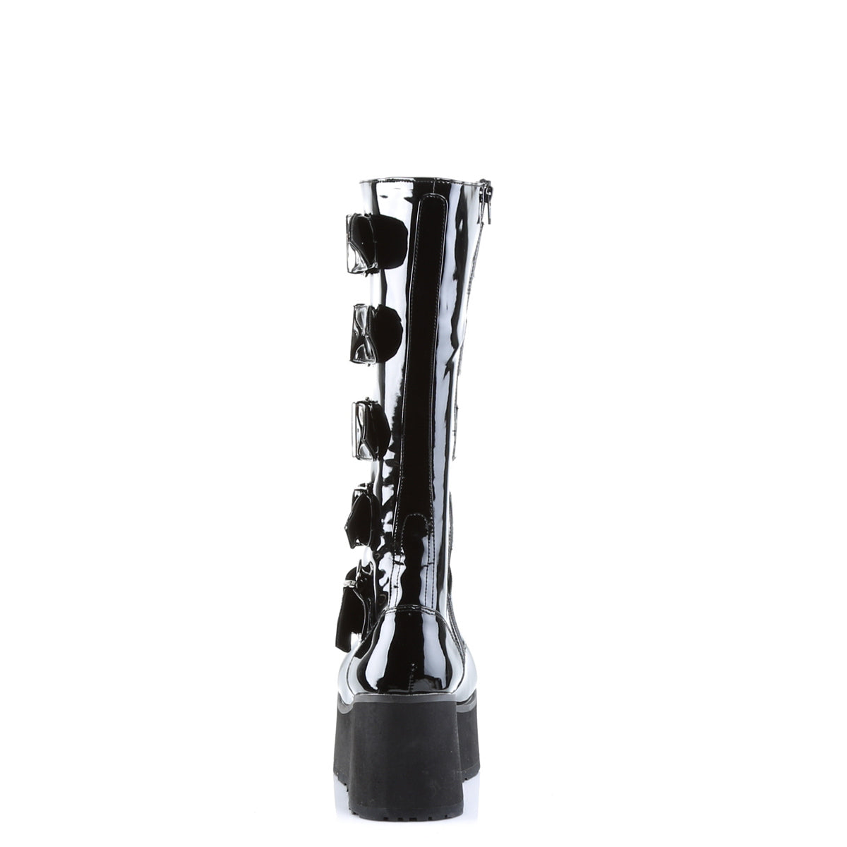 TRASHVILLE-518 3 1/4" PF Goth Punk Pat Knee BT 5 Buckled W/ Zipper
