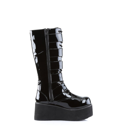 TRASHVILLE-518 3 1/4" PF Goth Punk Pat Knee BT 5 Buckled W/ Zipper