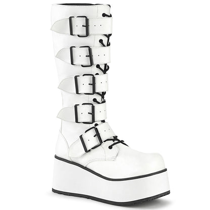TRASHVILLE-518 3 1/4" PF Goth Punk Knee BT 5 Buckled W/ Zipper