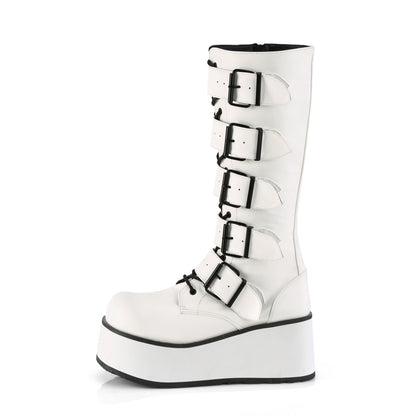 TRASHVILLE-518 3 1/4" PF Goth Punk Knee BT 5 Buckled W/ Zipper