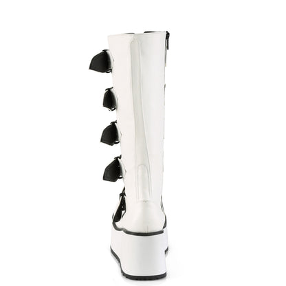 TRASHVILLE-518 3 1/4" PF Goth Punk Knee BT 5 Buckled W/ Zipper