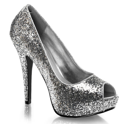 TWINKLE-18G *5" Heel, 1" PF Glitter Peep Toe Pump, 80's, New Wave