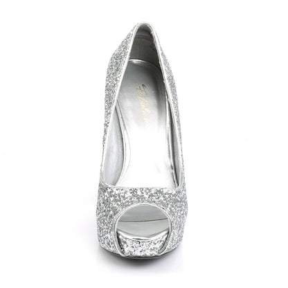 TWINKLE-18G *5" Heel, 1" PF Glitter Peep Toe Pump, 80's, New Wave