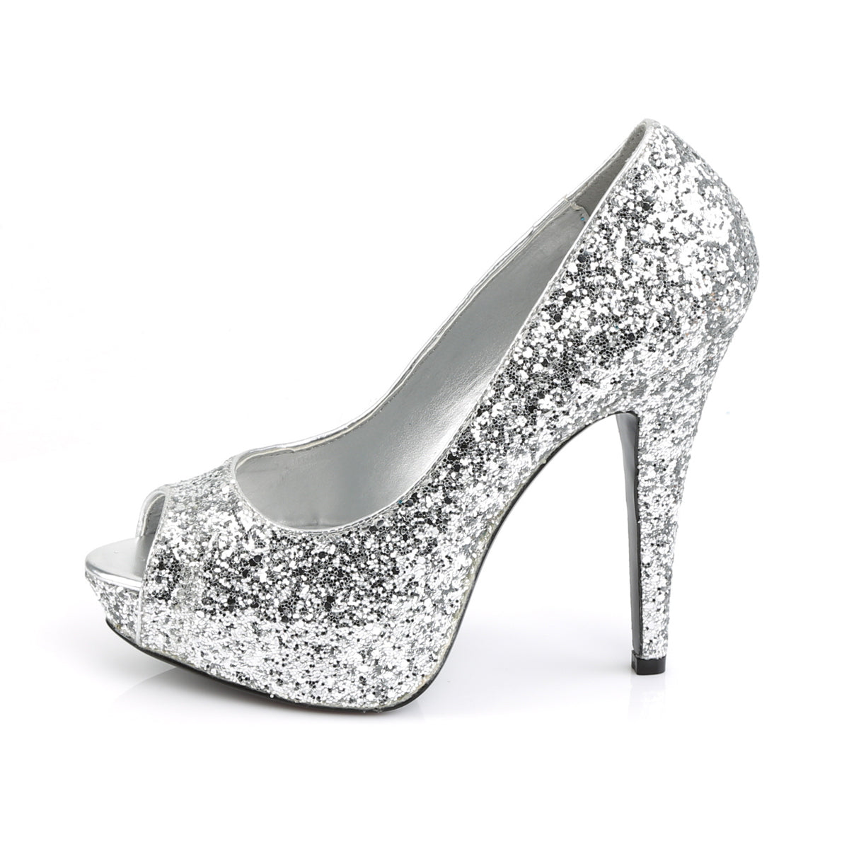 TWINKLE-18G *5" Heel, 1" PF Glitter Peep Toe Pump, 80's, New Wave