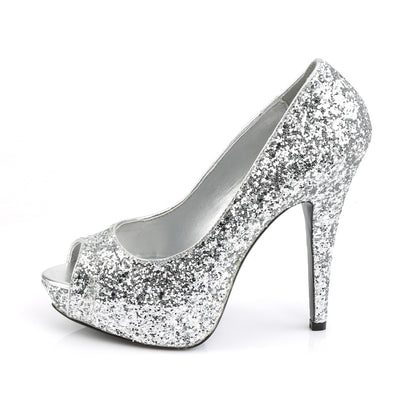 TWINKLE-18G *5" Heel, 1" PF Glitter Peep Toe Pump, 80's, New Wave