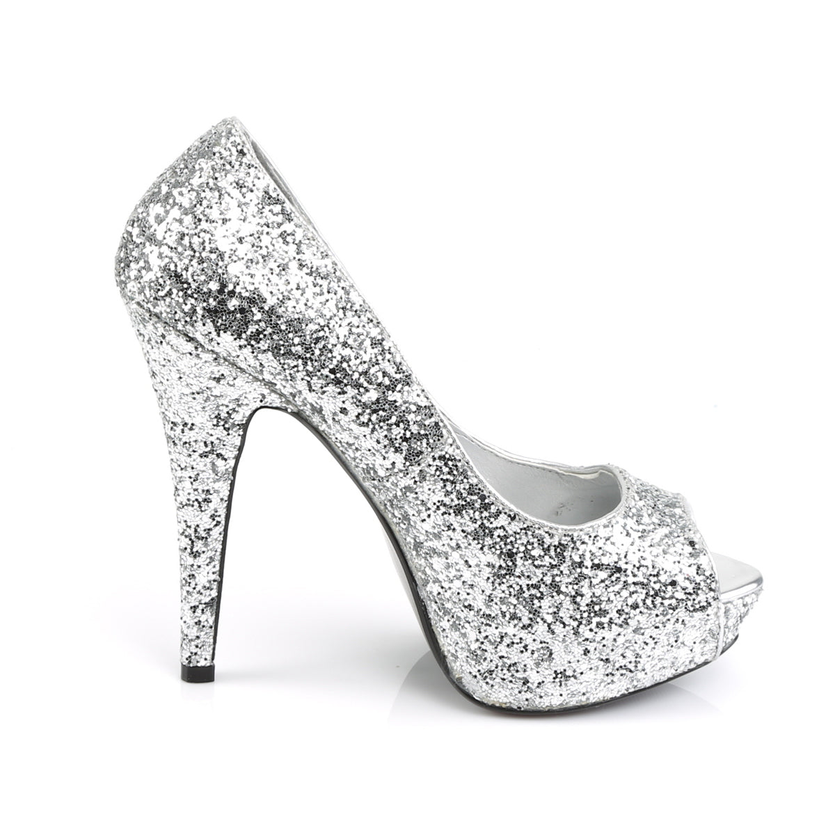 TWINKLE-18G *5" Heel, 1" PF Glitter Peep Toe Pump, 80's, New Wave