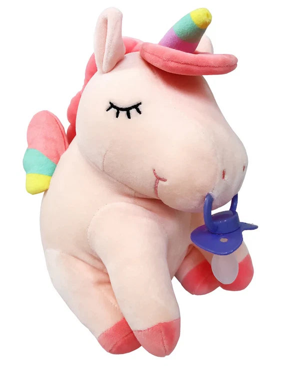 Pacifier Stuffie Animal Plush Kiss The Unicorn Pacifier Holder