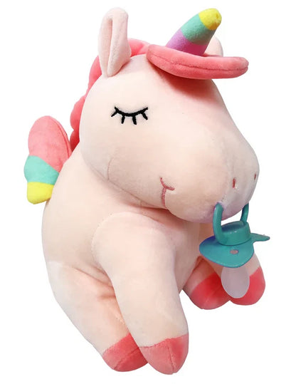 Pacifier Stuffie Animal Plush Kiss The Unicorn Pacifier Holder
