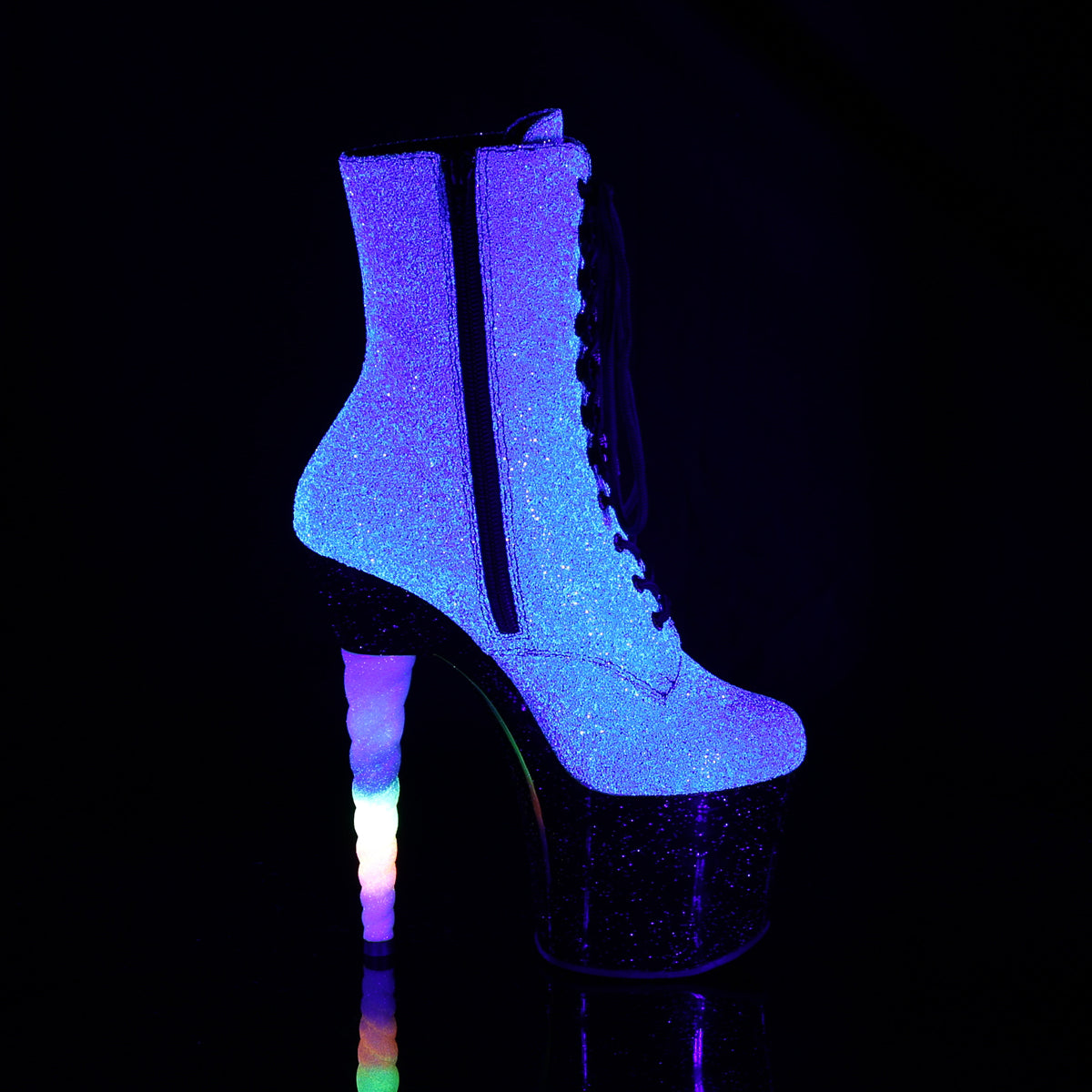 UNICORN-1020G *7" Unicorn Heel, 3 1/4" PF Lace-up Ankle Boot, Side Zip